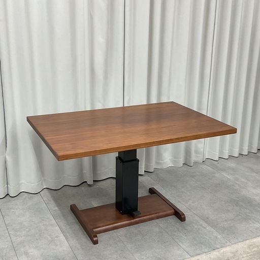 KI-35【新入荷　リサイクル品】シギヤマ家具　ベガ120 ウォールナット　リビング昇降テーブル　ブラウン