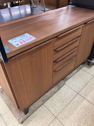 リユースマン倉敷、サイドボードウォールナット、ブラウン、収納棚