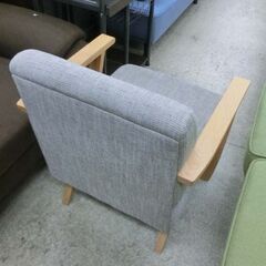 1人掛けソファ ファブリック グレー パーソナルチェア 1人掛け ソファ 一人掛け 灰色 ひじ掛け付き 椅子 イス チェア アーム付き 札幌市 西野店の画像