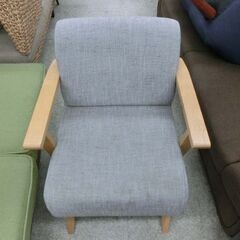 1人掛けソファ ファブリック グレー パーソナルチェア 1人掛け ソファ 一人掛け 灰色 ひじ掛け付き 椅子 イス チェア アーム付き 札幌市 西野店の画像