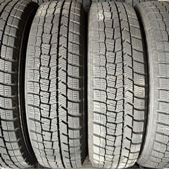 155/65R14軽自動車サイズ バリ山 ダンロップ スタッドレスタイヤホイールセット4本 2020年製造の画像