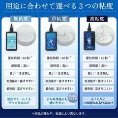 レジン液 UV LED 大容量 125g 透明 中粘度+低粘度　クリア オープナー付きの画像