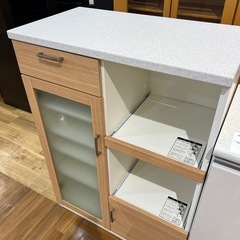 【トレファク神戸南店】レンジ台 2枚扉 ナチュラル×ホワイトです‼︎【取りに来られる方限定】の画像