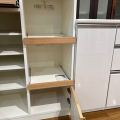 【トレファク神戸南店】レンジ台 2枚扉 ナチュラル×ホワイトです‼︎【取りに来られる方限定】の画像