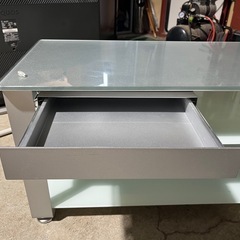 ＥＬＥＣＯＭ　ＴＶスタンド　テレビボード　クリアガラス　強化ガラス　３段　収納付きの画像
