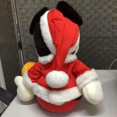 美品　タグ付き　サンタクロース　ミッキーマウス　クリスマス　レトロ　ぬいぐるみの画像