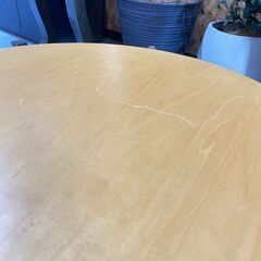 F25★HUKLA フクラ★ガラステーブル ラウンド TMRシリーズ Sサイズ メープル天板×スチールフレーム W50cmの画像