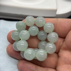 ミャンマー　本翡翠　ヒスイ　天然石　手作り　人気　透明　大粒　希少　ブレスレットの画像