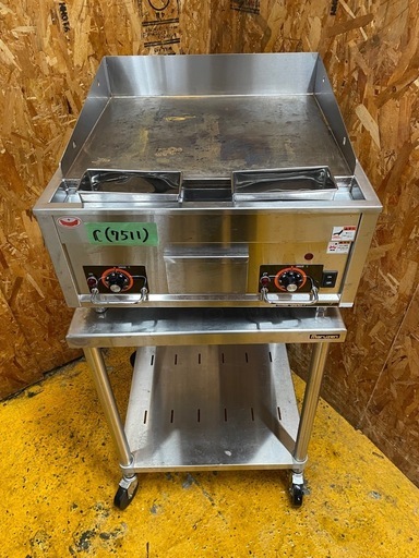 C(7511) マルゼン MEG-066 電気グリドル 焼台 架台付き 三相200V 50/60Hz 2012年製 直接引き取り歓迎 大阪 業務用 厨房機器 飲食店 店舗用