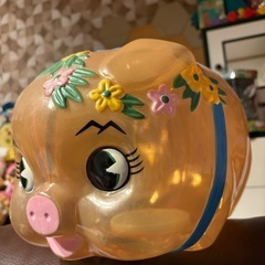 レトロ　ブタ　貯金箱　クリアの画像