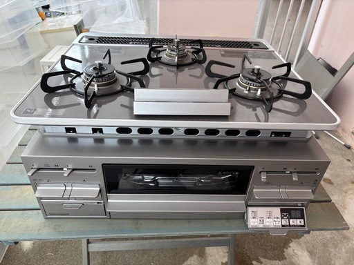 美品タカラスタンダード3口 ガスコンロ