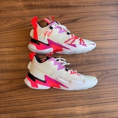 ジョーダン メンズ ホワイノット ゼロ３ Jordan Why Not Zero.3 SE バッシュ Sail/Black Spruce/Aura Flash美中古品の画像