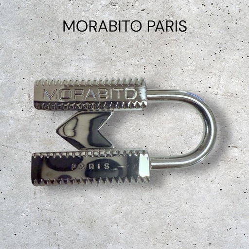 美品】MORABITO ファッション モラビト ブラゾン キーリング 南京錠