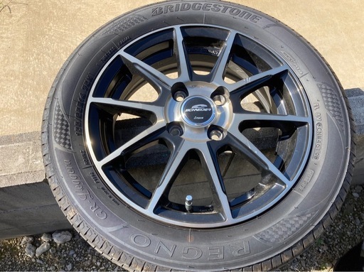 BRIDGESTONE最高級タイヤREGNO⭐️155/65R14⭐️A-TECH SCHNEIDER⭐️14インチアルミホイール付き⭐️4本セット⭐️軽自動車などに⭐️千葉県千葉市より