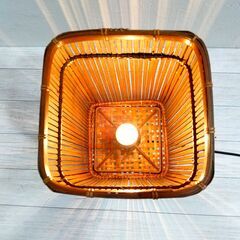 C0EW0216 竹細工/ 行燈ランプ/ あんどんランプ/ 竹編み/ 四角型/ 照明/ 和風/ インテリア/ ライト/ アンティーク/ レトロ/ 和室 C0EW0216の画像