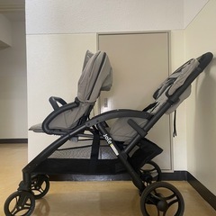 二人乗りベビーカー　Joie（レインカバー、シート付）の画像