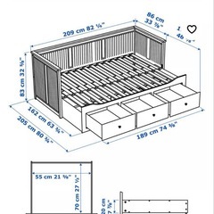 IKEAヘムネスベッドマットレス付きの画像