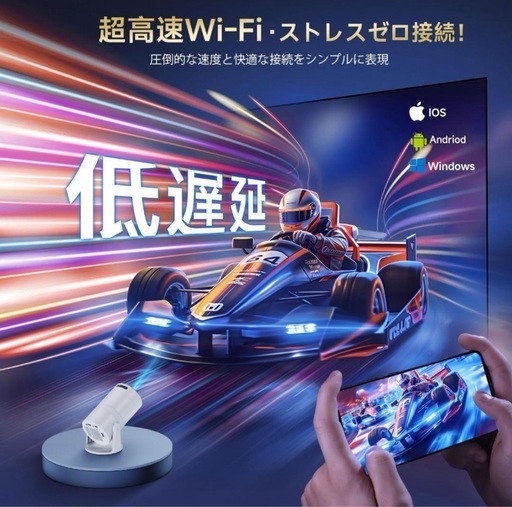 【新品】プロジェクター Android 天井投影 自動台形補正 HiFiスピーカー 回転