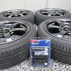 TE37❗️極上品❗️レイズ鍛造16インチアルミホイール☆165/50/16バリ山夏タイヤ付きの画像
