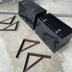 ブラックストレージボックス2個セット トラック等にの画像