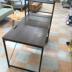 【ジャングルジャングル石川金沢店】 ヤマゼン ラック付きデスク ダークブラウン W120×D60×H110 クリーニング済み												の画像