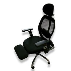 【オフィス/ゲーミングなどに★】LOWYA オフィスチェア 椅子 黒 中古 メッシュ PCチェア リクライニング キャスター付の画像