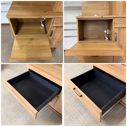 【超美品‼️】大川家具 90cm幅キッチンボード 食器棚 収納家具 日本製 木目調ブラウン♪
