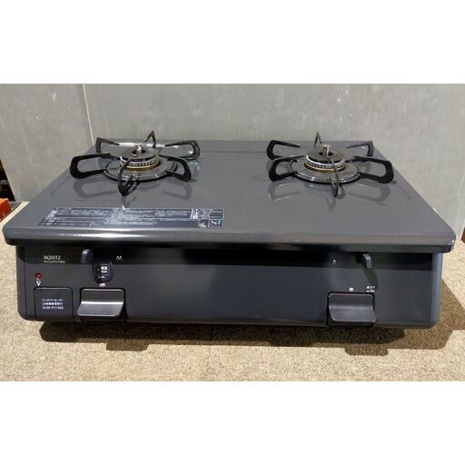 ノーリツ ガステーブル LPガス プロパンガス 左側強火力 2022年製 グリルレス ガスコンロ ガスレンジ 【17】