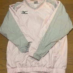 Mizuno 長袖 Vネック ウェア ピンク/グレー