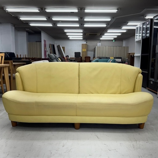 【超美品‼️】定価数十万♪ マルニ木工 180cm幅3人掛けソファ 3P ソフトレザー製♪