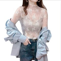 新品シースルーレーストップス 3色セットの画像
