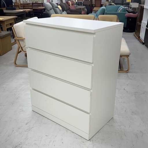 ①【超美品‼️】イケア 80cm幅4段チェスト タンス 衣類収納家具 ホワイト♪