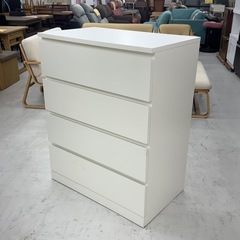 ①【超美品‼️】イケア 80cm幅4段チェスト タンス 衣類収納家具 ホワイト♪の画像