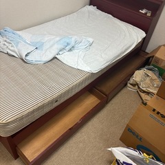 お取引先決定　木製シングルベッド KANANBED  引き出し 収納スペースの画像