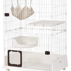【美品】猫 ケージ 2段／ほぼ未使用✨付属品つきの画像