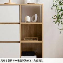 北欧風 木製収納 チェスト ラック 棚の画像