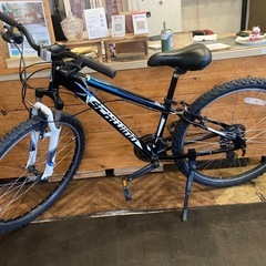 【前後タイヤ・チューブ新品！】フロントサスペンション付き　3×7速　26インチMTB ブラックの画像