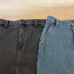 GU 裏フリースデニムスカート 2枚の画像
