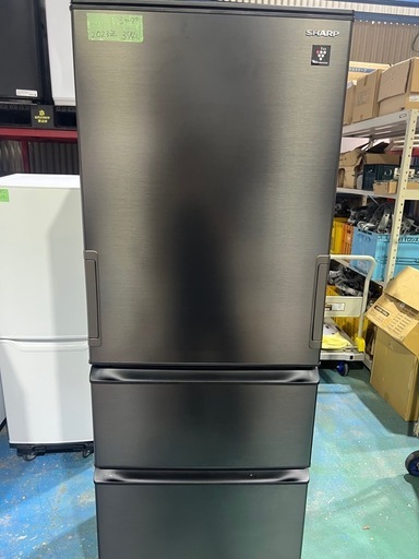 シャープ 374L 3ドア冷蔵庫 どっちもドア冷凍冷蔵庫 SJ-P37E4-H ダーク