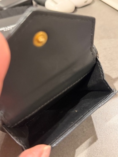 サンローラン 三つ折り財布 グレー