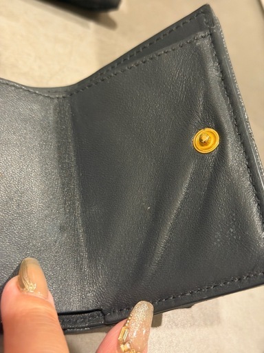 サンローラン 三つ折り財布 グレー