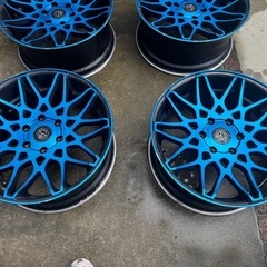 20インチ 6穴 139.7 T-STYLE DESIGN 希少 マッドブルー 8.5J +38 ハイエース キャラバンの画像