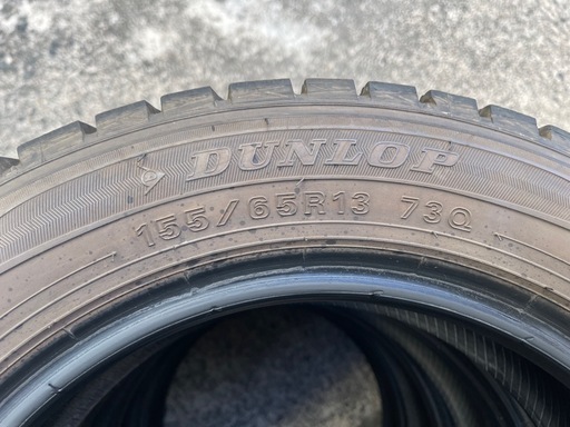 914-5)はめ替え込み！155/65R13 ダンロップスタッドレス中古4本セット！2019年製ウインターマックスWM01