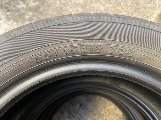 914-6)はめ替え込み！155/65R13 ヨコハマ夏タイヤ中古4本セット！2021年製ヨコハマ エコスES31