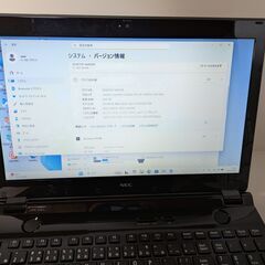 中古ノートパソコンNEC黒、光沢Core i5★Windows11の画像