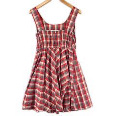 美品 LODISPOTTO ロディスポット チェック 春夏 SS ワンピース ポリエステル レッド レディース M【古着】【中古】の画像