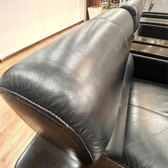 【3個セット】ブラックレザー 1人掛けソファ　革の画像