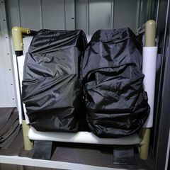 【自作】バイク ホイールラック 120 190幅のタイヤに対応したホイール2本を横並びに収納の画像