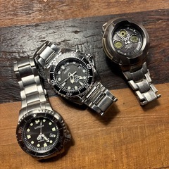 ダイバーウォッチ2本とG-SHOCK1本