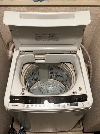 ☆日立 HITACHI BEAT WASH BW-V80E 8.0kg 脱水乾燥機能付全自動電気洗濯機◆2019年製・人気のビートウォッシュ